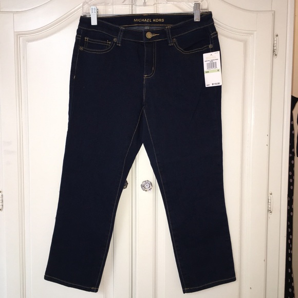 MICHAEL Michael Kors Denim - Michael Kors Dark Blue Cropped Jeans